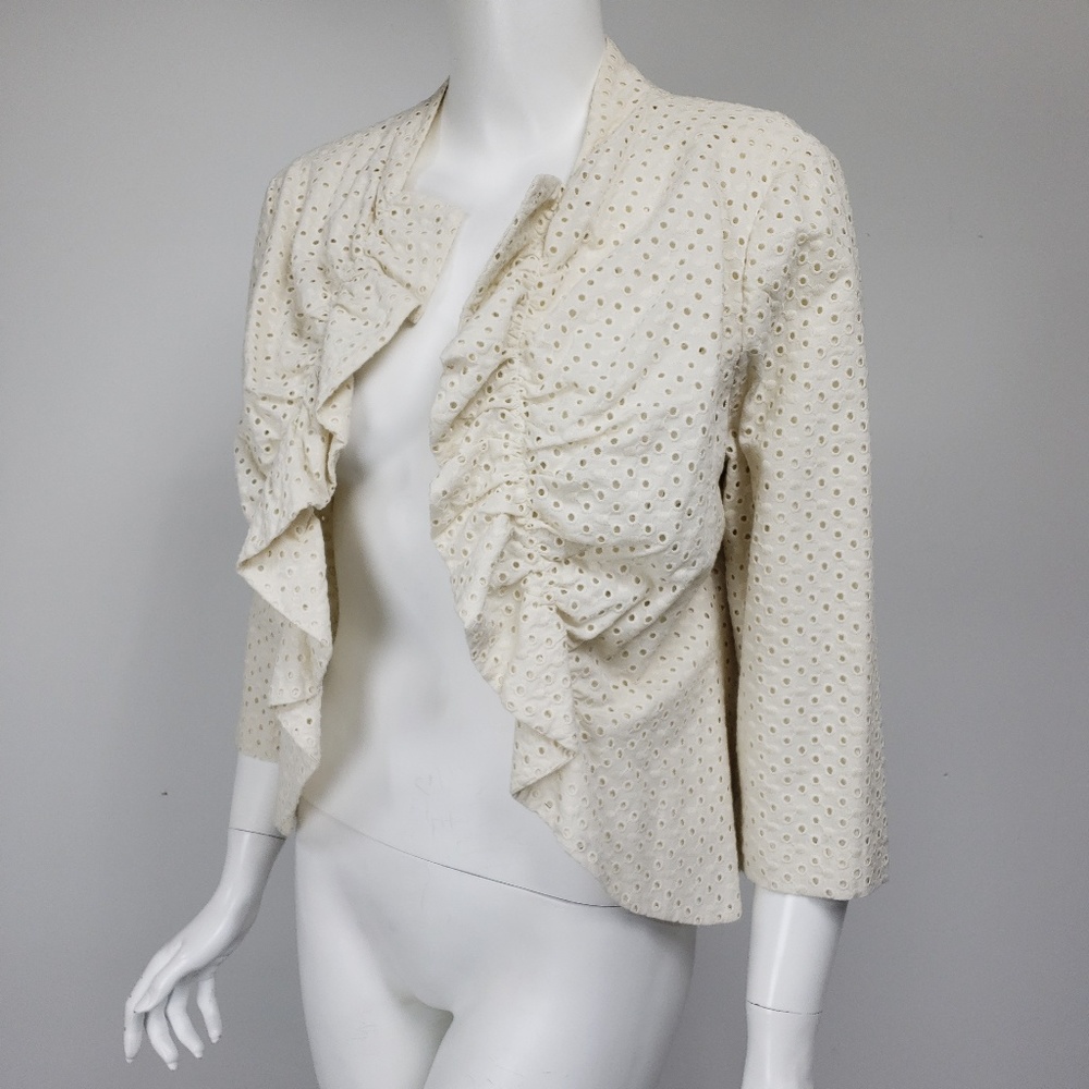 Tabitha Anthropologie Embroidered Eyelet Jacket